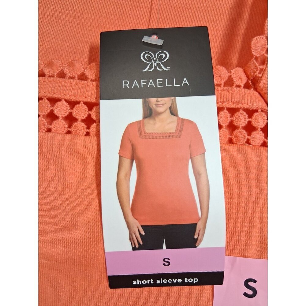 NWT Rafaella Blouse Short Sleeve Business Casual Coral Size Small